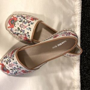 Gianni Bini floral embroidered slip on espadrilles.  New
